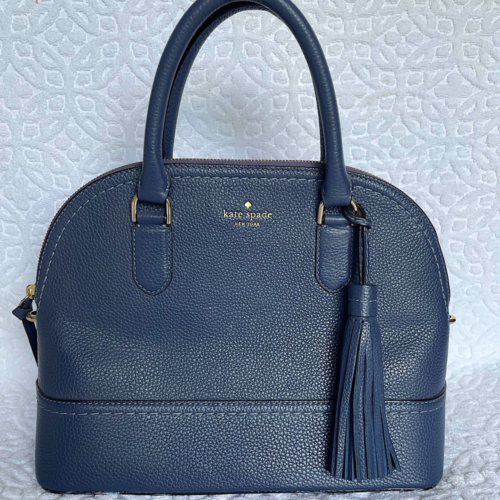 Kate Spade blue leather shoulder tote